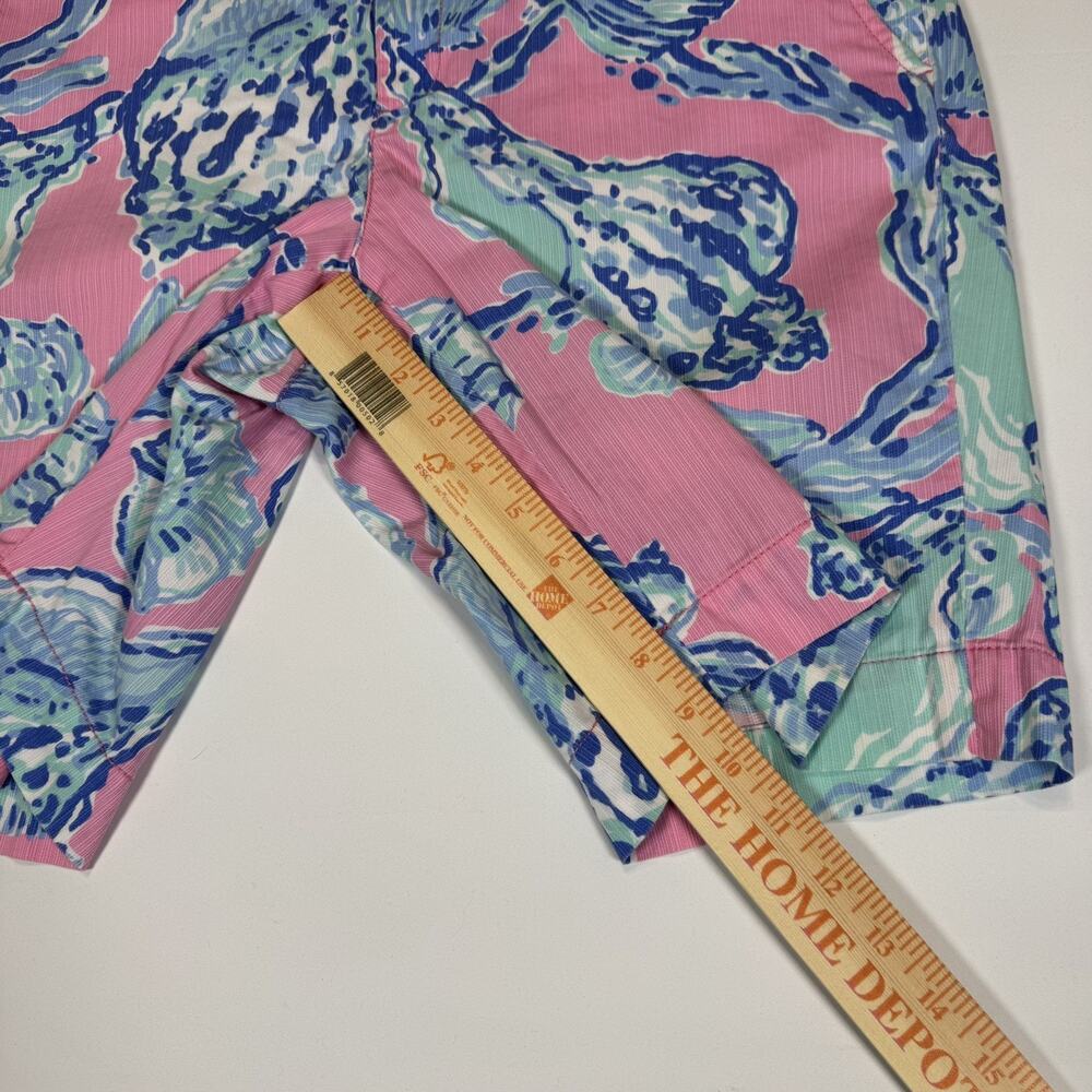 Lilly Pulitzer Women’s The Chipper Short Blue/Pink Tropical Bermuda Shorts Sz 12 - Picture 16 of 16